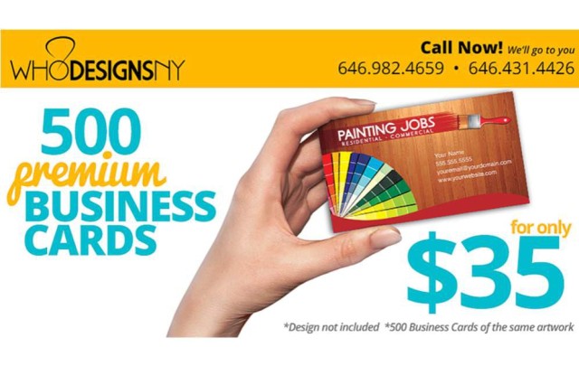 Who Designs NY 500 Business Cards for $35 &amp; 20% Off